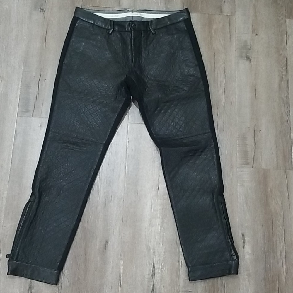 Moncler mens leather pants